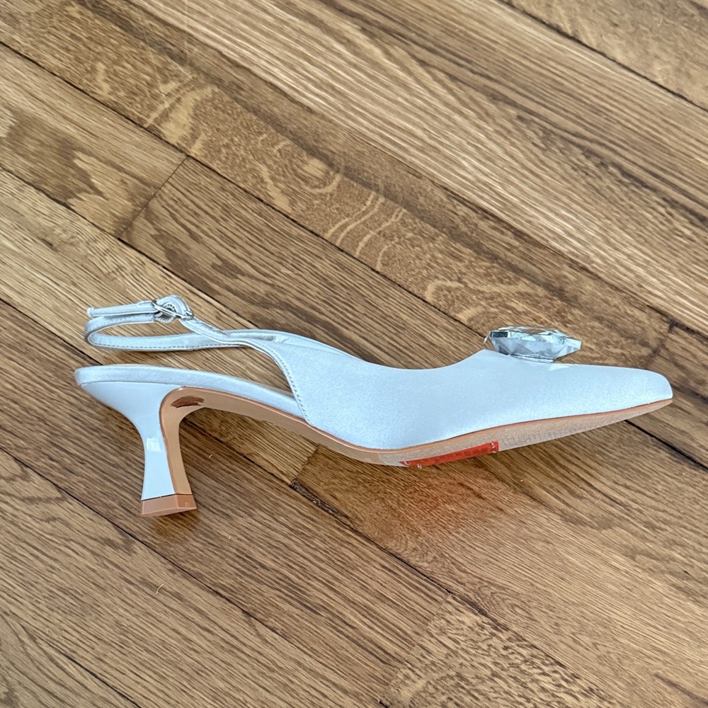Elegant Silver Slingback Heels